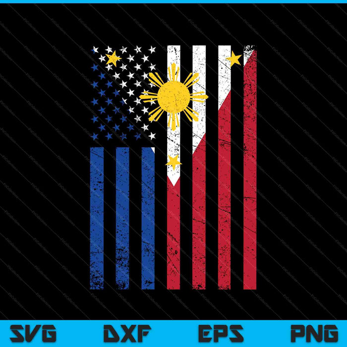 Philippines USA flag 4th of July American Philippine flag SVG cut file