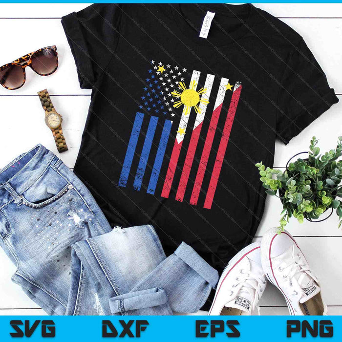 Philippines Usa Flag 4th Of July American Philippine Flag SVG PNG Digital Printable Files
