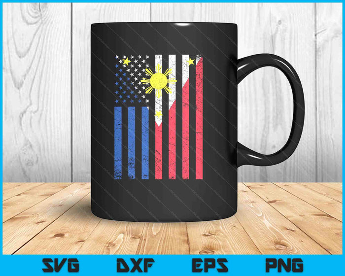 Philippines Usa Flag 4th Of July American Philippine Flag SVG PNG Digital Printable Files