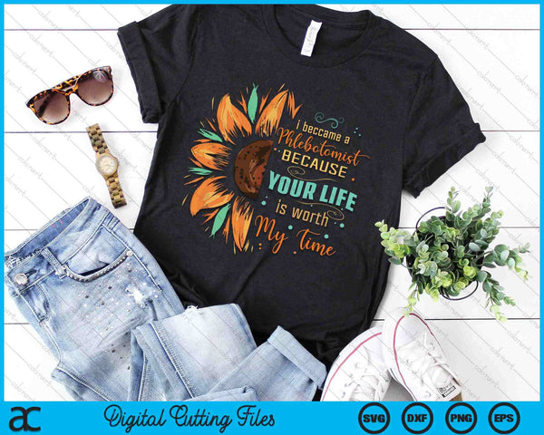 Phlebotomist Sunflower Phlebotomy Technician SVG PNG Digital Printable Files