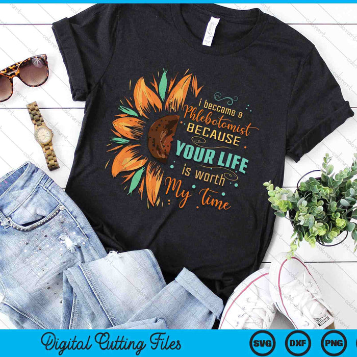Phlebotomist Sunflower Phlebotomy Technician SVG PNG Digital Printable Files