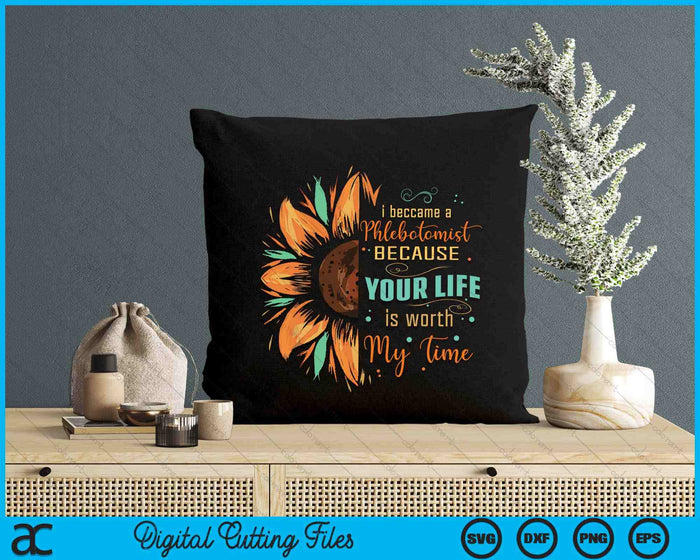 Phlebotomist Sunflower Phlebotomy Technician SVG PNG Digital Printable Files