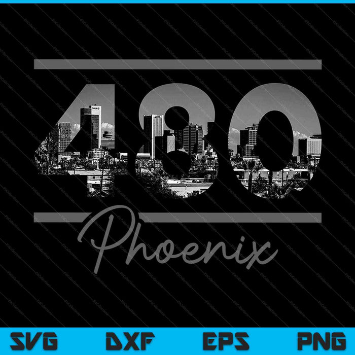 Phoenix 267 Código de área Skyline Arizona Vintage SVG PNG Cortar archivos imprimibles