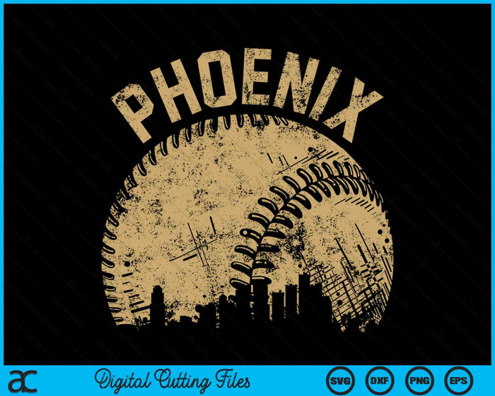 Phoenix Baseball Skyline Player Coach Fan SVG PNG Digital Printable Files