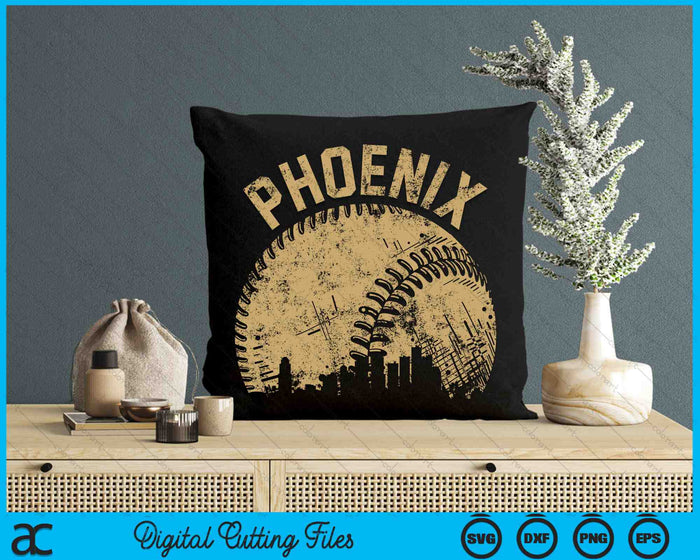 Phoenix Baseball Skyline Player Coach Fan SVG PNG Digital Printable Files