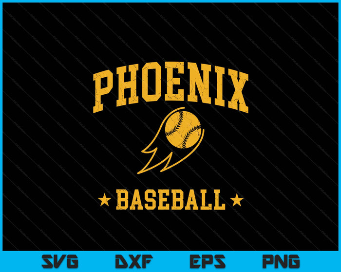 Phoenix Baseball Vintage Gameday Retro Baseball Lover SVG PNG Digital Printable Files