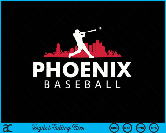 Phoenix Baseball Vintage Minimalist Retro Baseball Lover SVG PNG Digital Printable Files