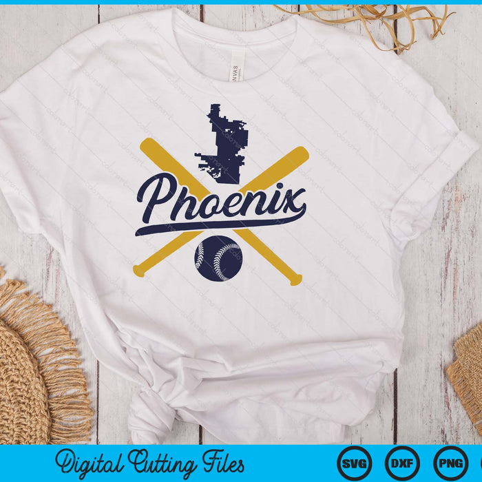 Phoenix Baseball Vintage Wisconsin Pride Love City SVG PNG Digital Cutting Files