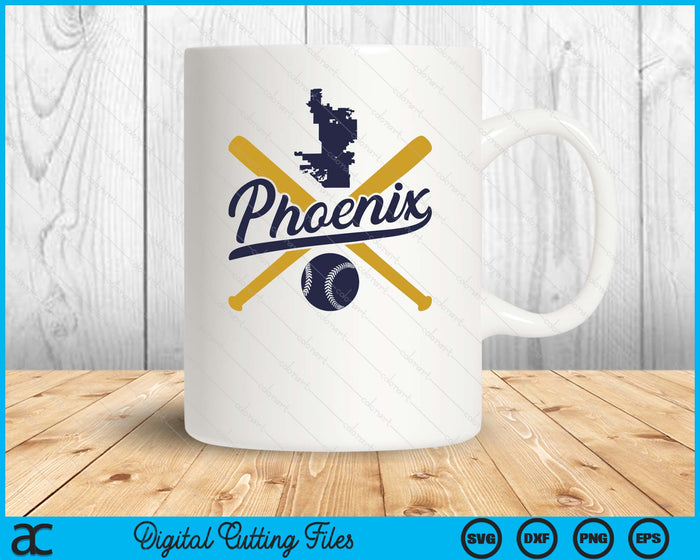 Phoenix Baseball Vintage Wisconsin Pride Love City SVG PNG Digital Cutting Files