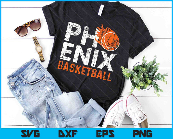Phoenix Basketball City Arizona Fan Pride SVG PNG Cortar archivos imprimibles
