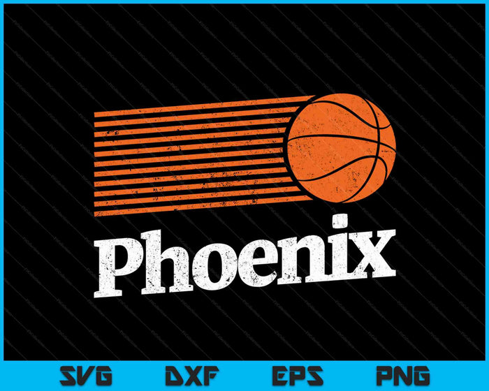 Phoenix Basketball Retro City Arizona State SVG PNG Cortar archivos imprimibles