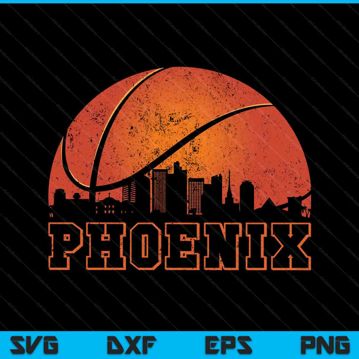 Phoenix basketbal AZ Arizona skyline zonsondergang SVG PNG snijden afdrukbare bestanden
