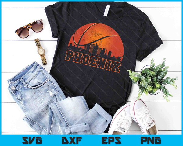 Phoenix basketbal AZ Arizona skyline zonsondergang SVG PNG snijden afdrukbare bestanden - on a t-shirt