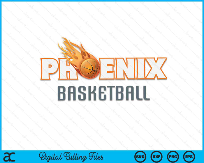 Phoenix Basketball Valley of the Sun Black SVG PNG Digital Cutting Files