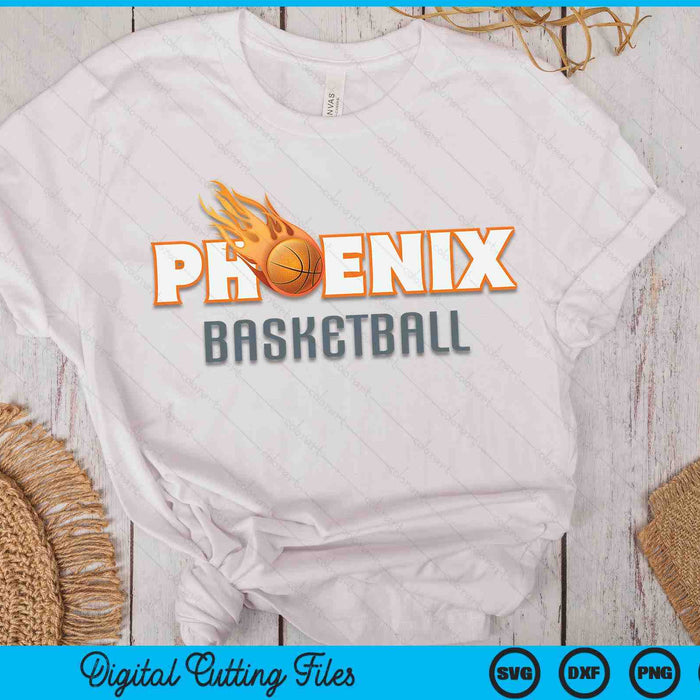 Phoenix Basketball Valley of the Sun Black SVG PNG Digital Cutting Files