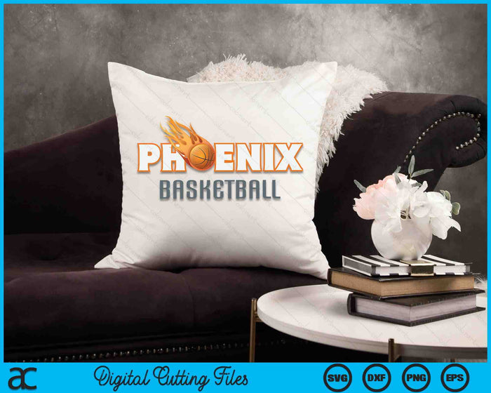 Phoenix Basketball Valley of the Sun Black SVG PNG Digital Cutting Files