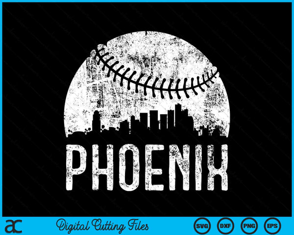 Phoenix Skyline Vintage Phoenix Baseball SVG PNG Digital Cutting Files