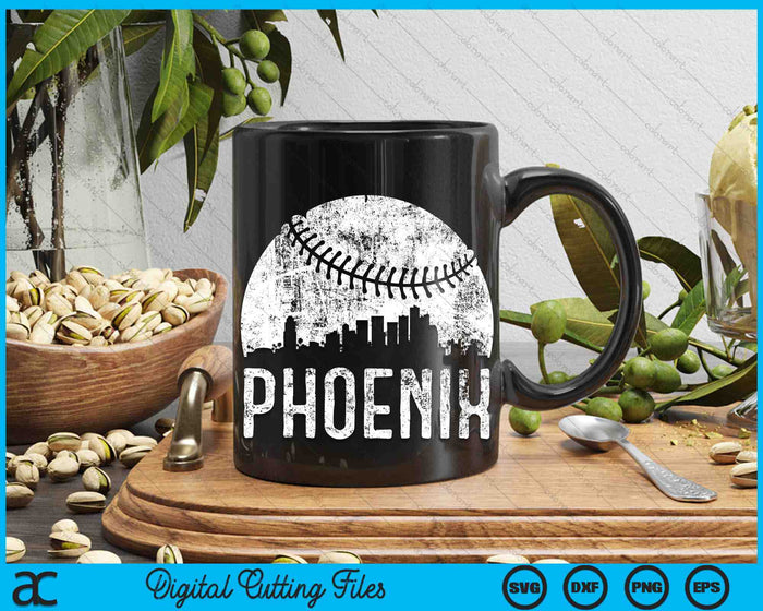 Phoenix Skyline Vintage Phoenix Baseball SVG PNG Digital Cutting Files