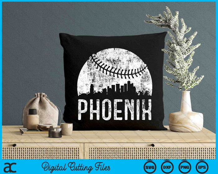 Phoenix Skyline Vintage Phoenix Baseball SVG PNG Digital Cutting Files