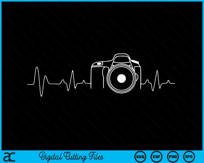 Photographer Gift Idea Heartbeat Photography Camera SVG PNG Digital Cutting Files