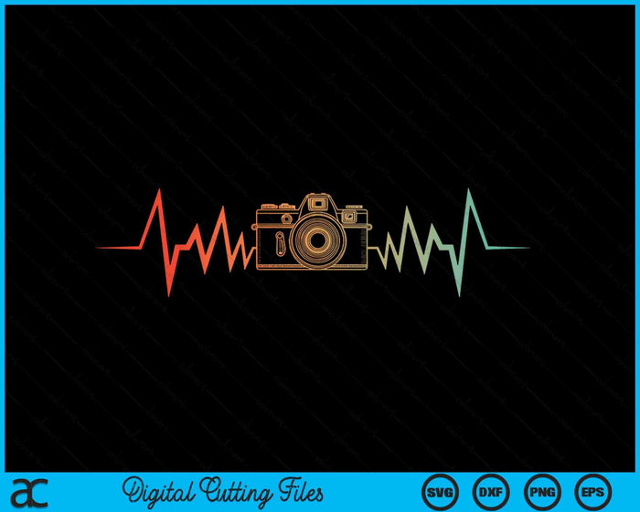 Photographer Heartbeat Photography Camera Present Idea SVG PNG Digital Printable Files