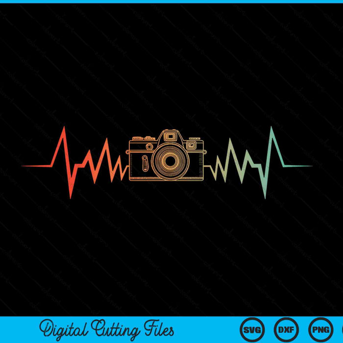 Photographer heartbeat photography camera present idea SVG cut file