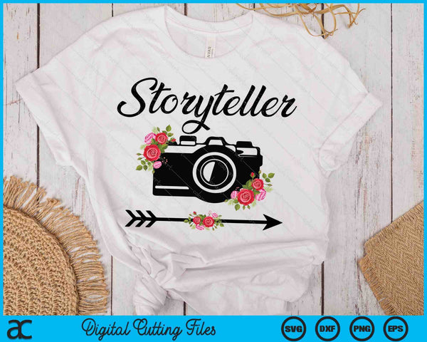 Photographer Story Plate Vintage Floral Camera Photography SVG PNG Digital Cutting Files