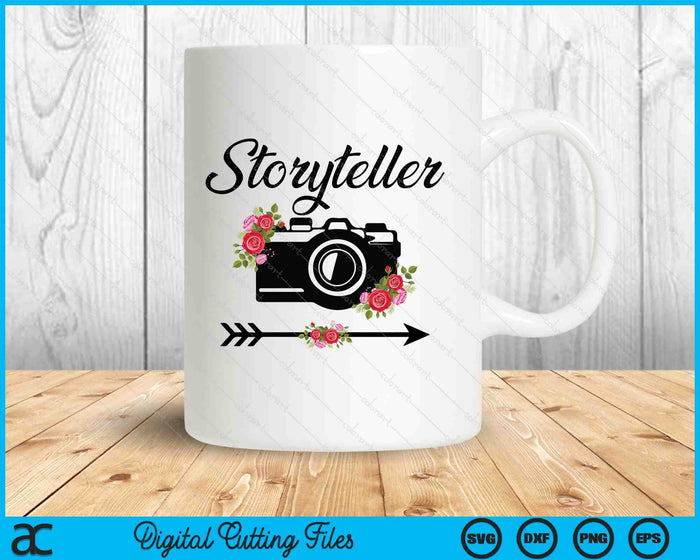 Photographer Story Plate Vintage Floral Camera Photography SVG PNG Digital Cutting Files
