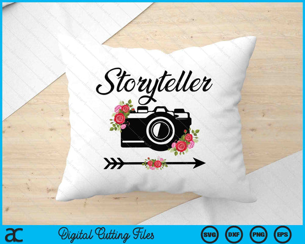 Photographer Story Plate Vintage Floral Camera Photography SVG PNG Digital Cutting Files