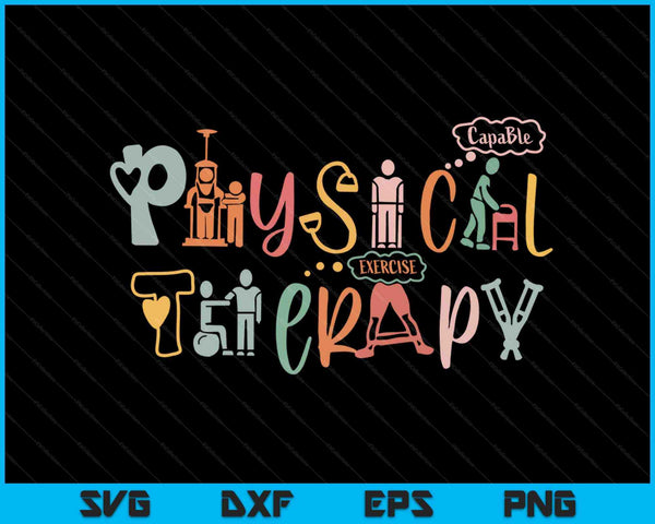 Physical therapy physical therapist PT month SVG cut file