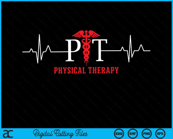 Latido del corazón de fisioterapia para fisioterapeuta SVG PNG archivos de corte digital