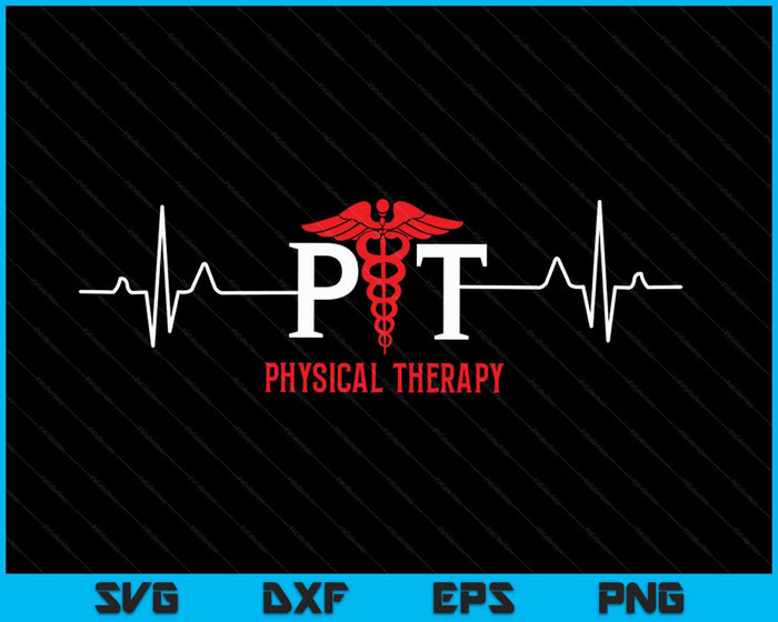 Fysiotherapie Heartbeat Shirt Cadeau voor fysiotherapeut SVG PNG digitale snijbestanden