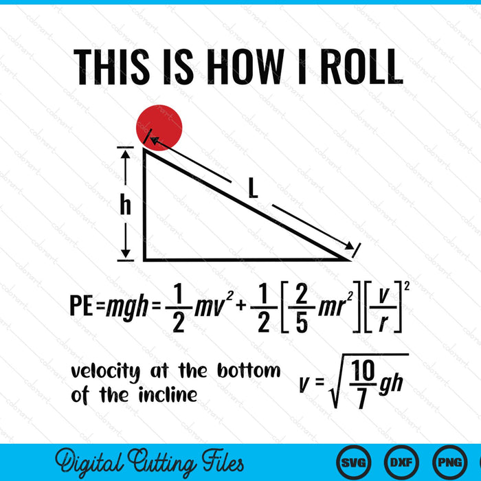 Physicist physics velocity equation this how I roll SVG cut file