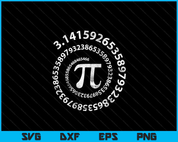 Pi Day Shirt Spiral Pi Math design for Pi Day 3.14 SVG PNG Digital Cutting Files
