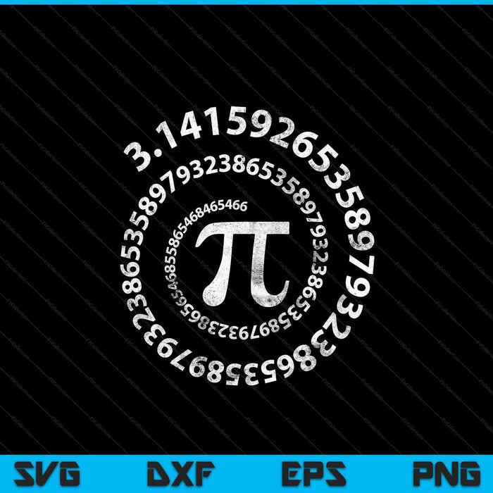 Pi Day Shirt spiraal Pi Math ontwerp voor Pi Day 3.14 SVG PNG digitale snijbestanden