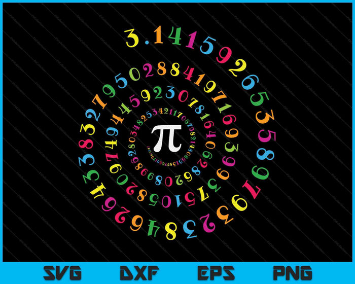 Pi spiraal nieuwigheid Math Geek 3.14 Pi dag SVG PNG digitale snijbestanden