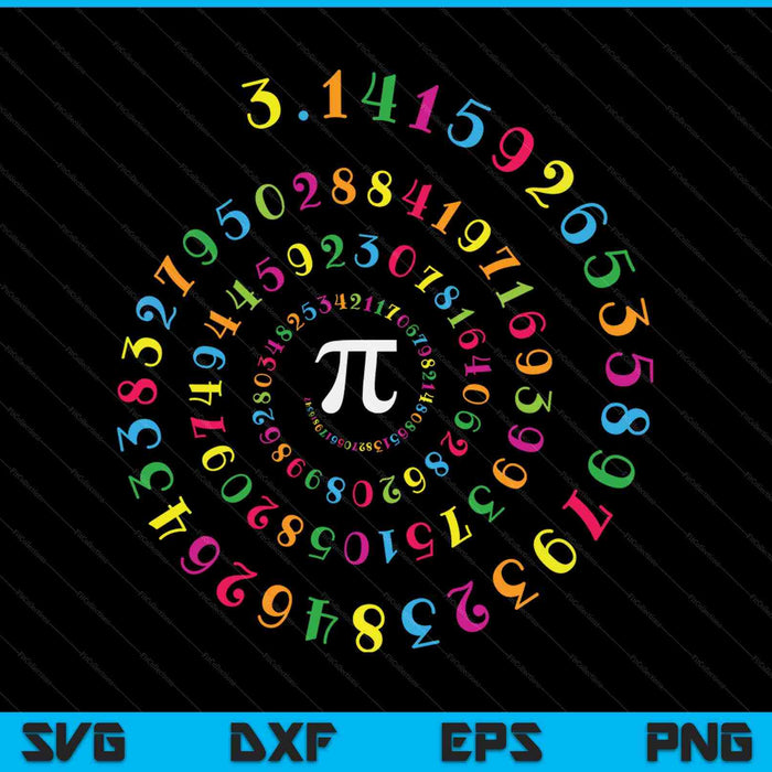 Pi spiral novelty math geek 3.14 pi day SVG cut file