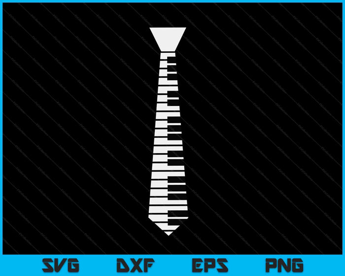 Piano nek stropdas grappige humoristische toetsenbord muziekspeler leuk cadeau SVG PNG digitale snijbestanden