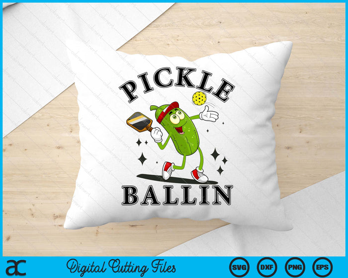 Pickle Ballin Pickleball SVG PNG Digital Printable Files