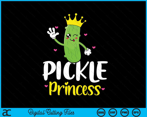 Pickle Princess Funny Pickle Cucumber Girl SVG PNG Digital Cutting File