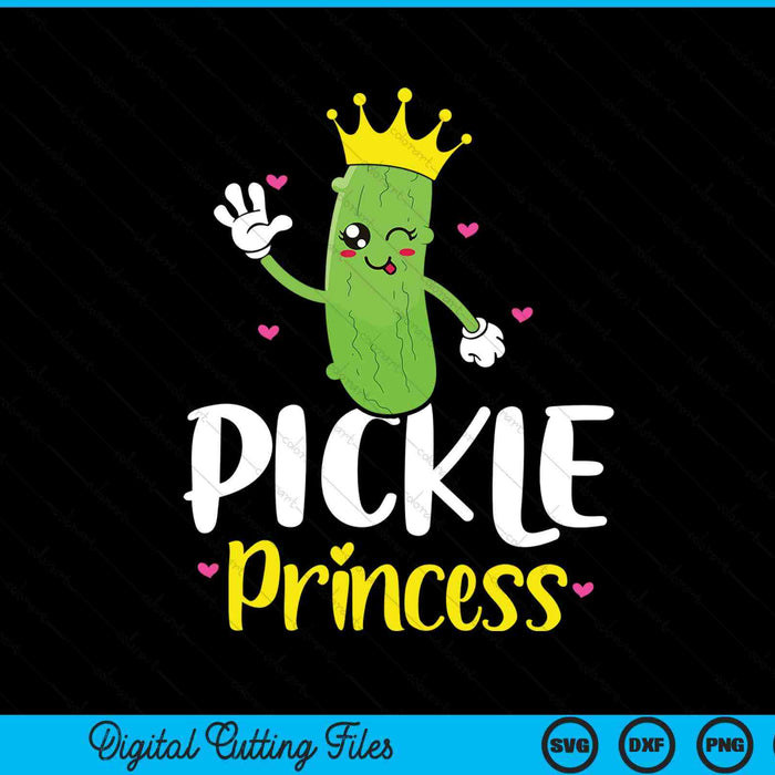 Pickle Princess Funny Pickle Cucumber Girl SVG PNG Digital Cutting File