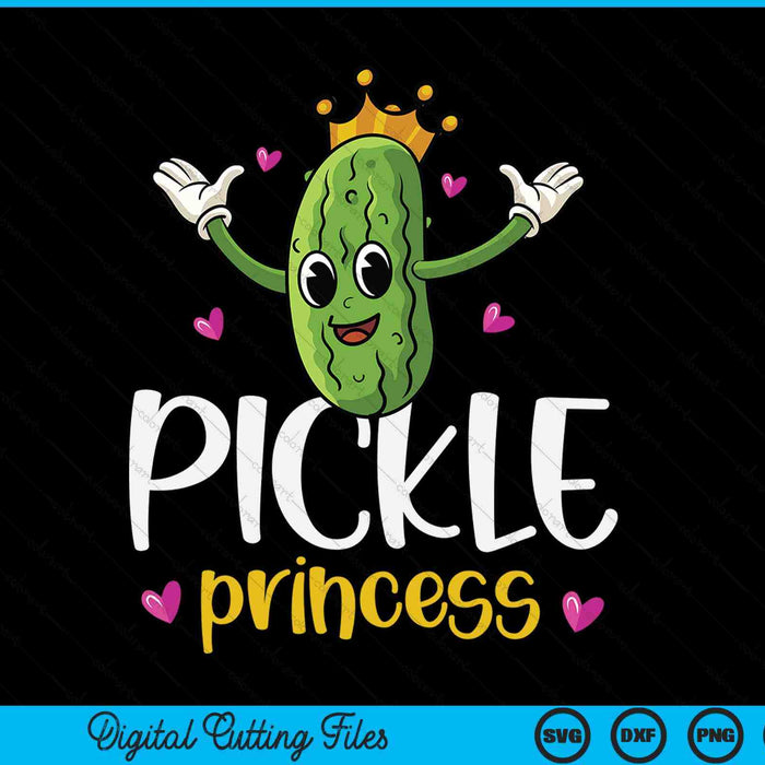 Pickle Princess Funny Pickle Cucumber Girl SVG PNG Digital Cutting Files