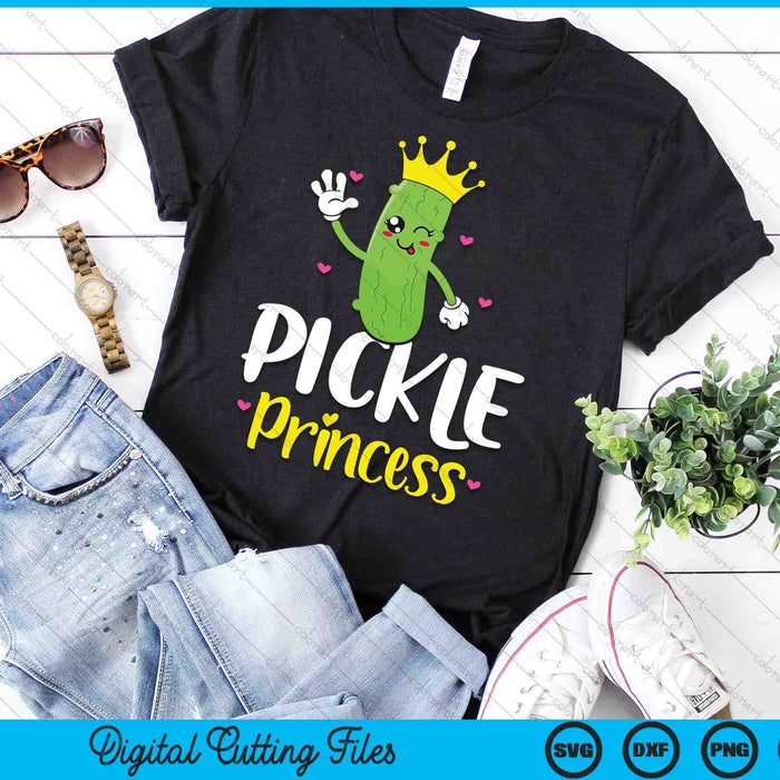 Pickle Princess Funny Pickle Cucumber Girl SVG PNG Digital Cutting File