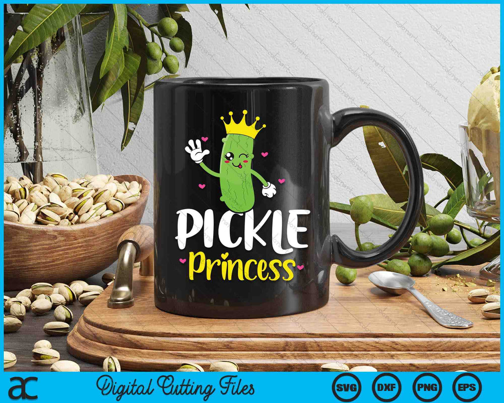 Pickle Princess Funny Pickle Cucumber Girl SVG PNG Digital Cutting Fil ...