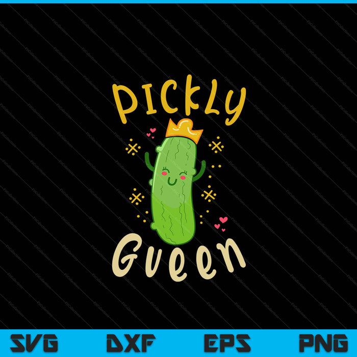 Pickle Queen Vegan Funny Cucumber Vegetable SVG PNG Digital Cutting Files