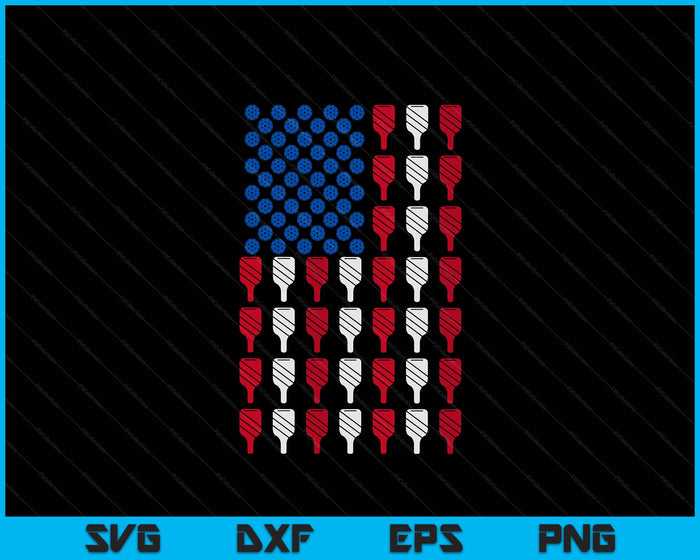 Pickleball American Flag 4Th Of July USA SVG PNG Digital Printable Files
