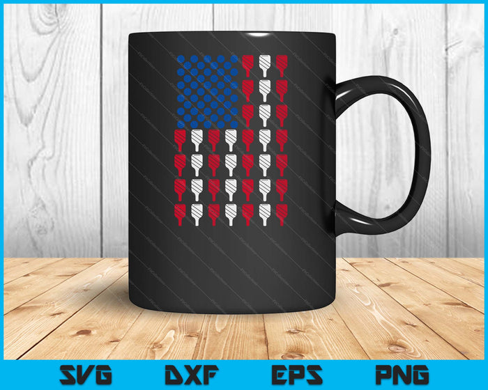 Pickleball American Flag 4Th Of July USA SVG PNG Digital Printable Files