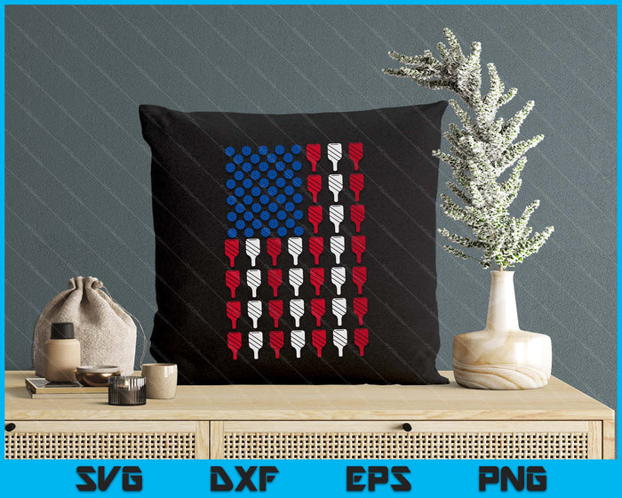 Pickleball American Flag 4Th Of July USA SVG PNG Digital Printable Files