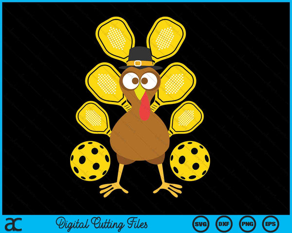 Pickleball Bat Turkey Thanksgiving SVG PNG Digital Cutting Files