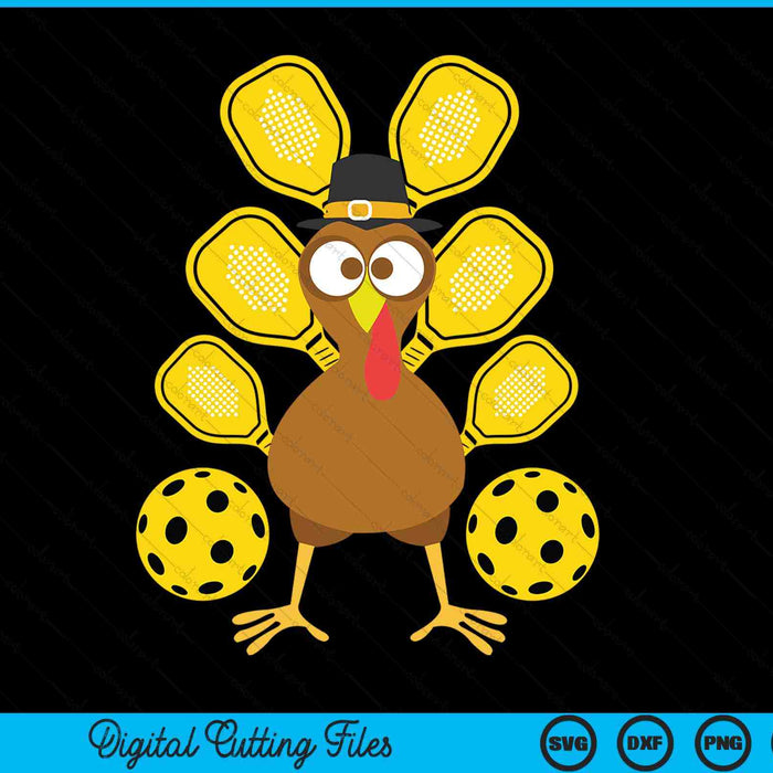 Pickleball bat turkey Thanksgiving SVG cut file